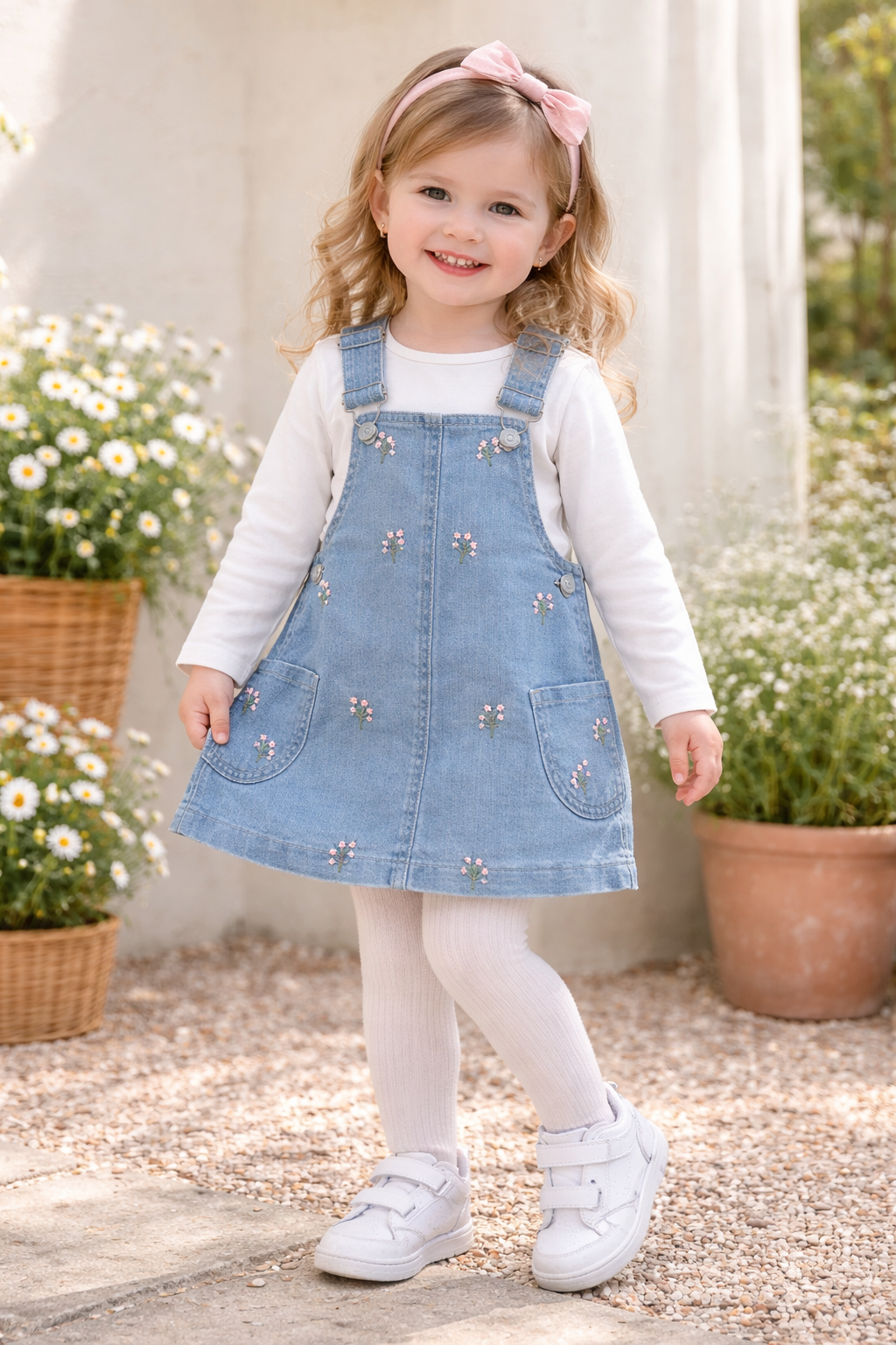 Çiçek Nakışlı Kot Jile