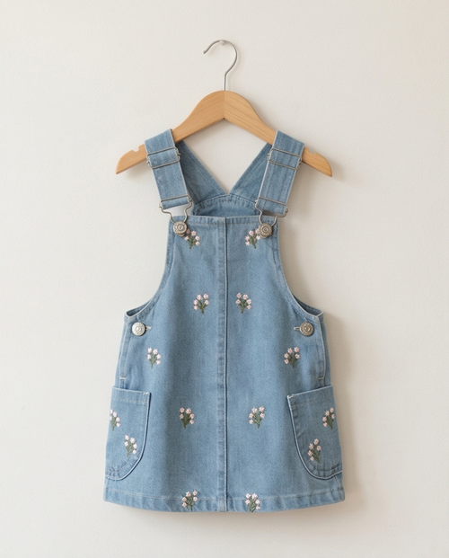 Çiçek Nakışlı Kot Jile