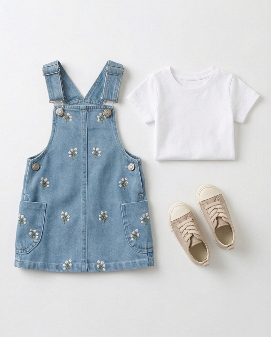 Çiçek Nakışlı Kot Jile